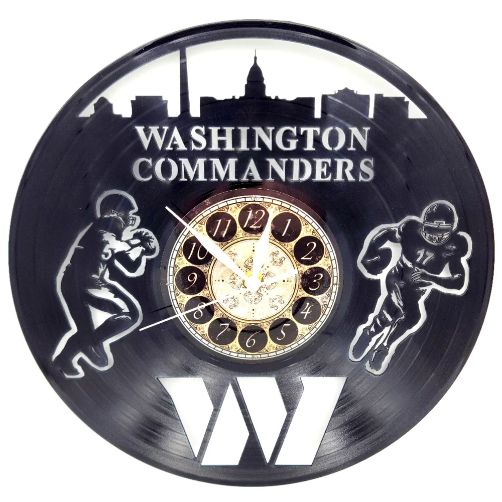WASHINHTON COMMANDERS vinyl record clock